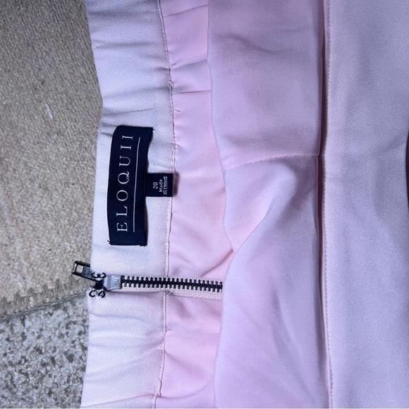 NWT Eloquii Pink Black Lace Overlay A-line Lined Tiered Skirt 20W - Picture 6 of 11